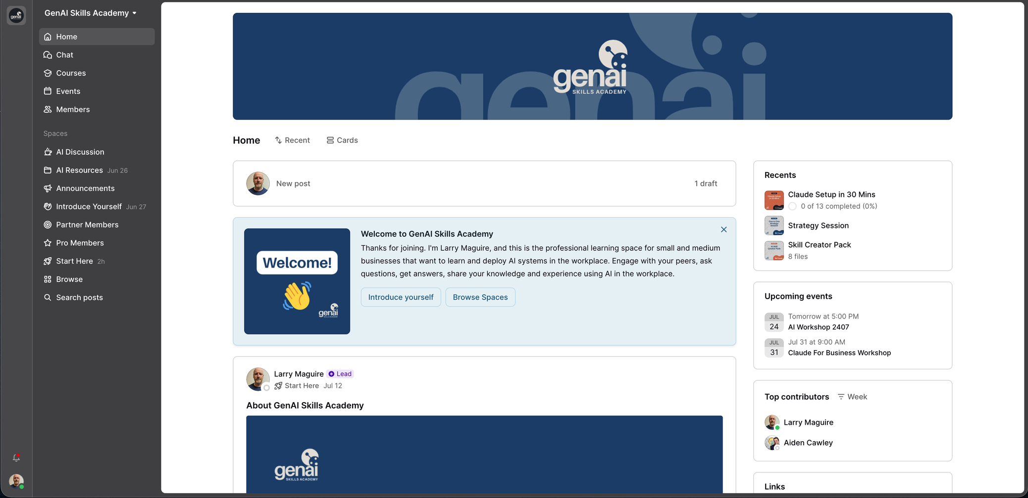 The GenAI Skills Academy AI Learning Community